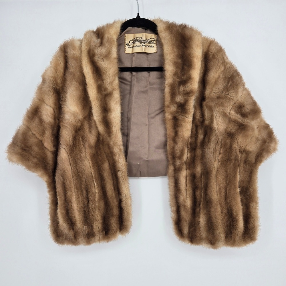 Vintage 50s/60s Brown Real Mink Fur Stole/Shawl/Wrap - Gittleman's Sons
